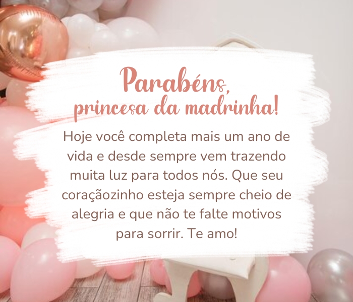 mensagem de carinho para afilhada