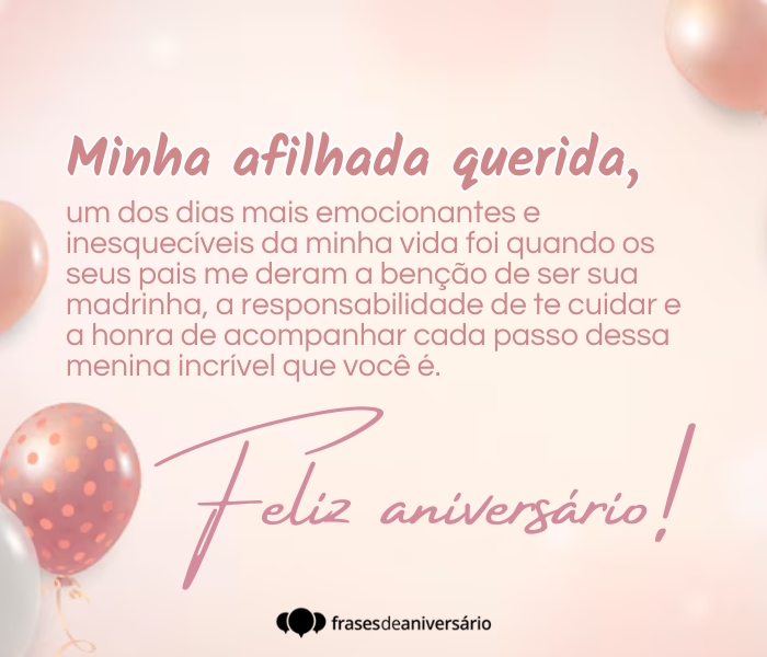 cartão para afilhada