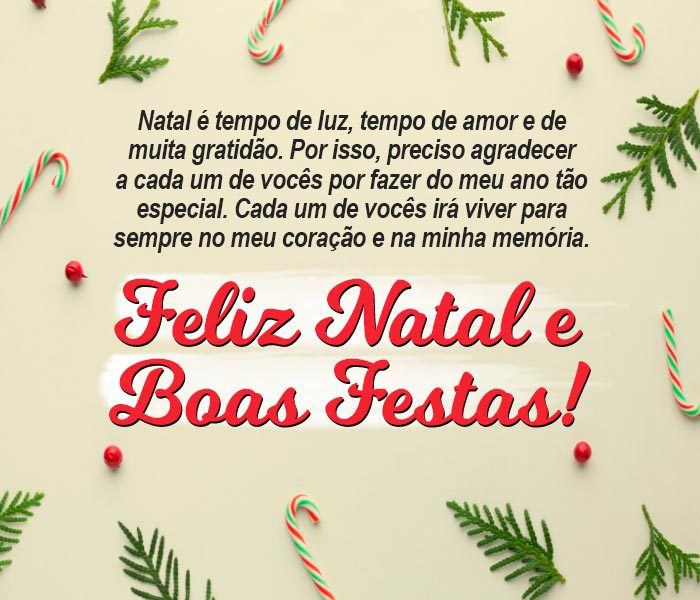 cartão de natal para alunos