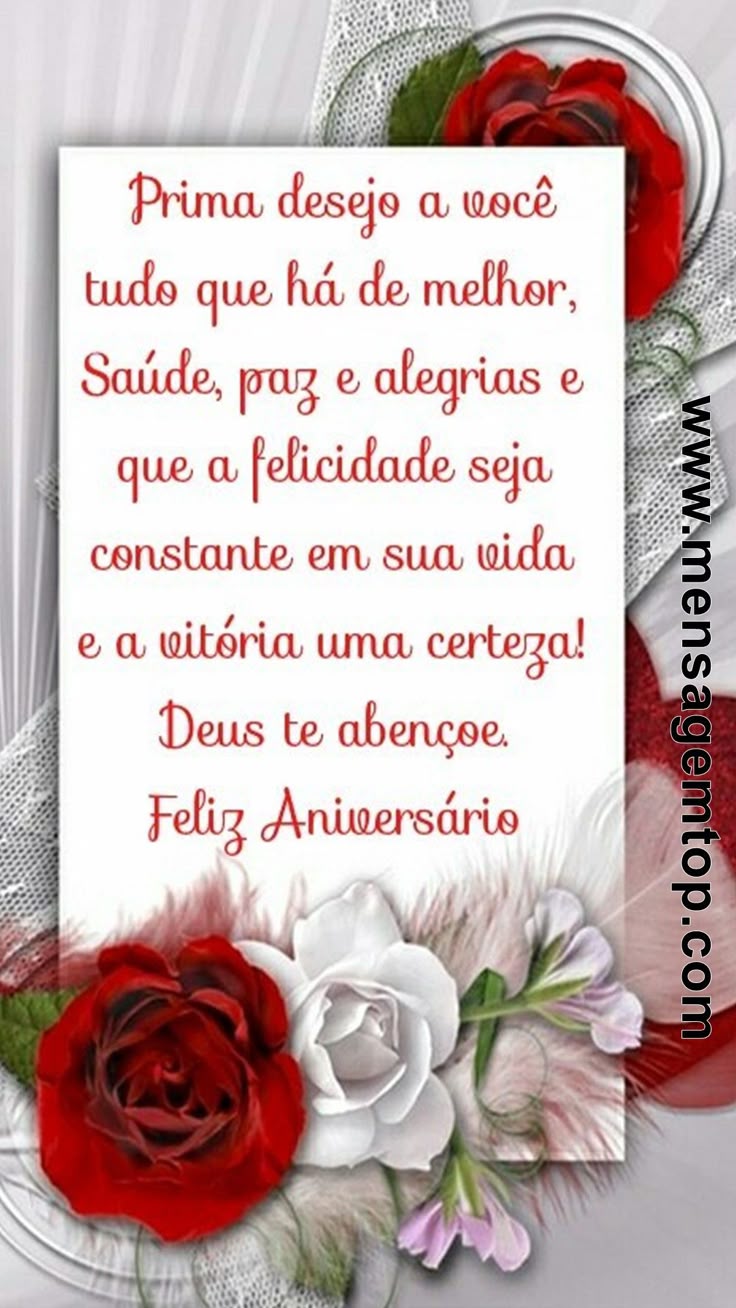 parabéns para prima querida