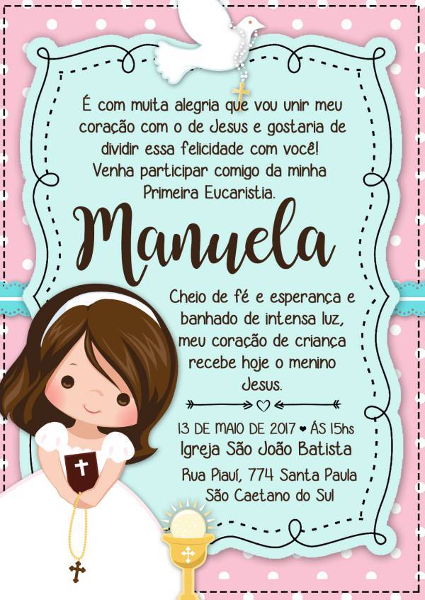 o que escrever na lembrancinha de primeira eucaristia