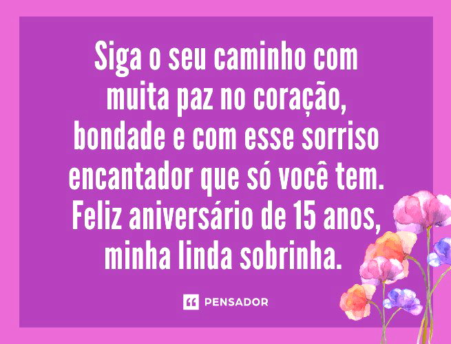 mensagem religiosa 15 anos sobrinha