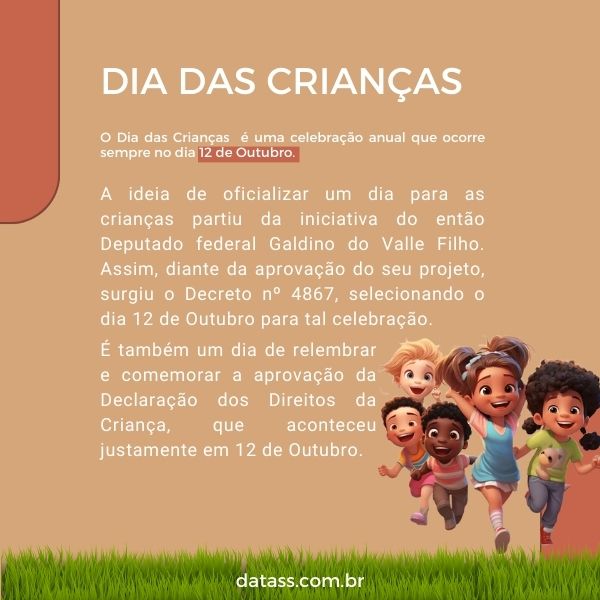 cartão dia das crianças mensagem