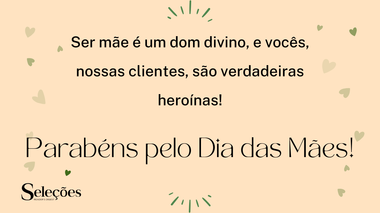 mensagens para clientes dia das mães