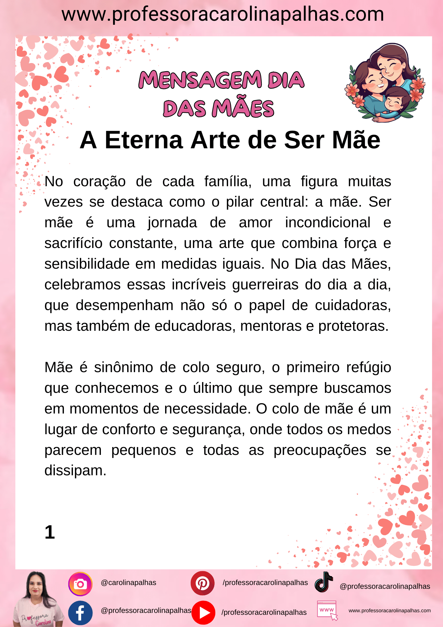 mensagens dia das mães para filha imprimir