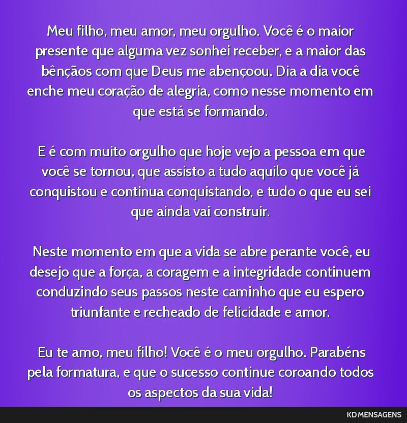 mensagens de apoio para filho