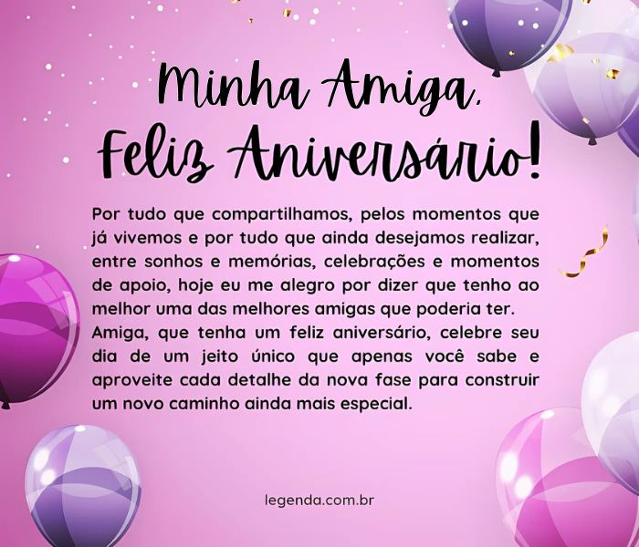 cartão de aniversário para amiga