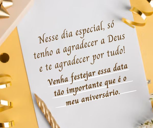 mensagem de aniversário para convite formal