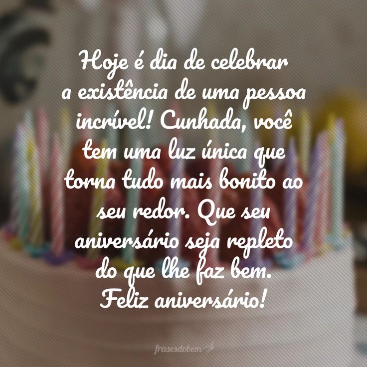 agradecimento para cunhada