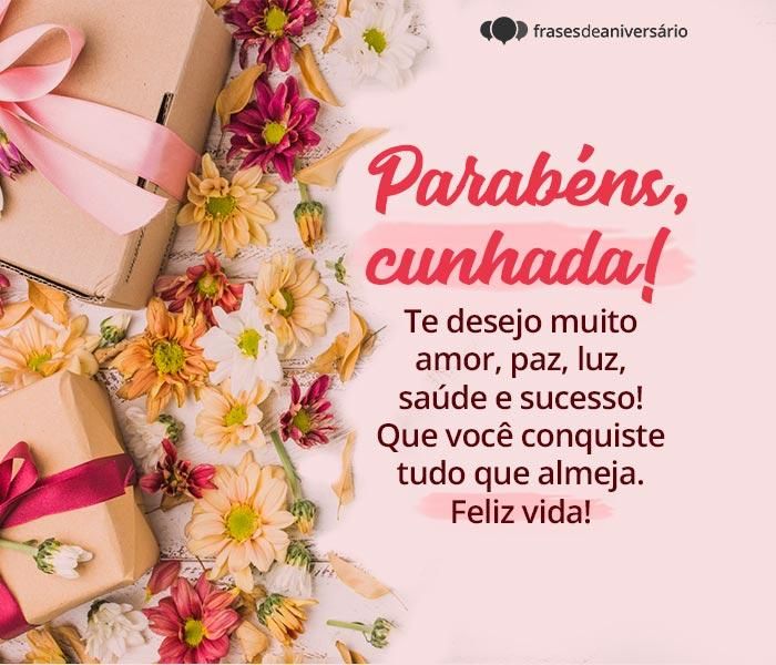 parabéns para cunhada