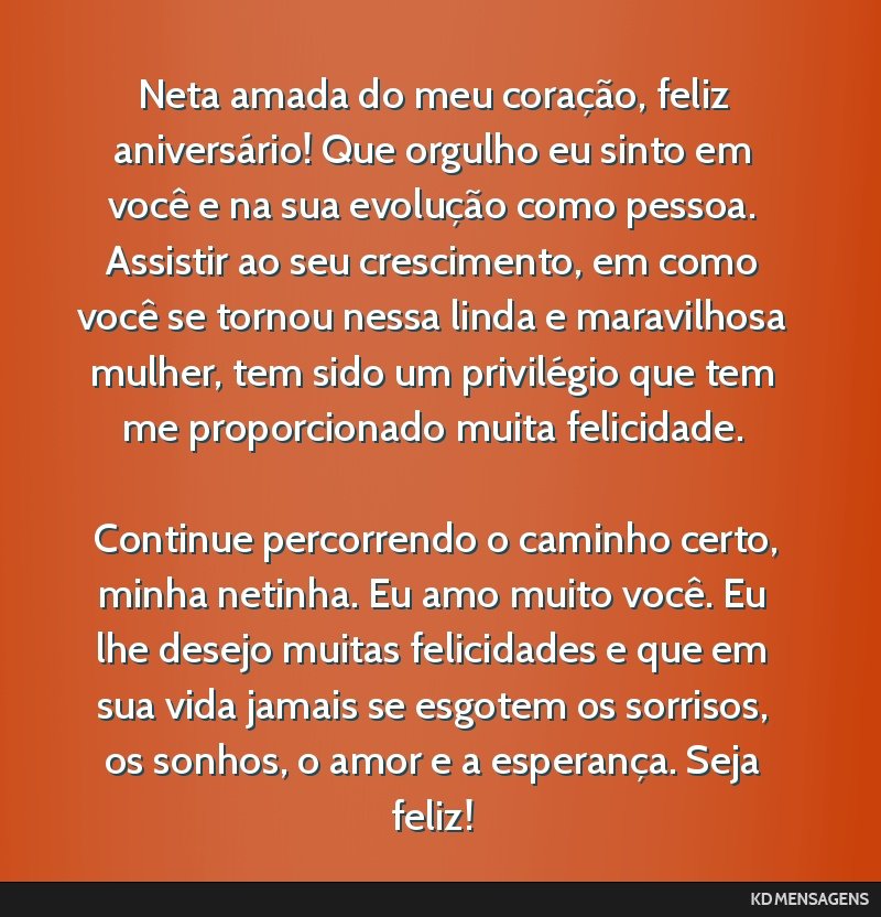 declaração de amor para neta