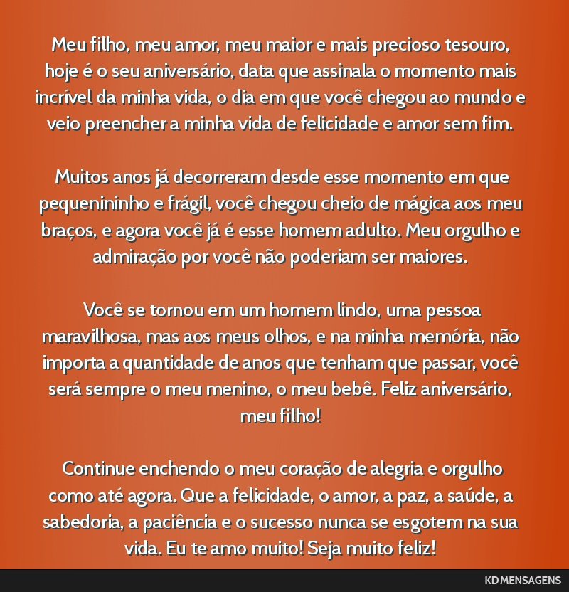 carinho para o filho