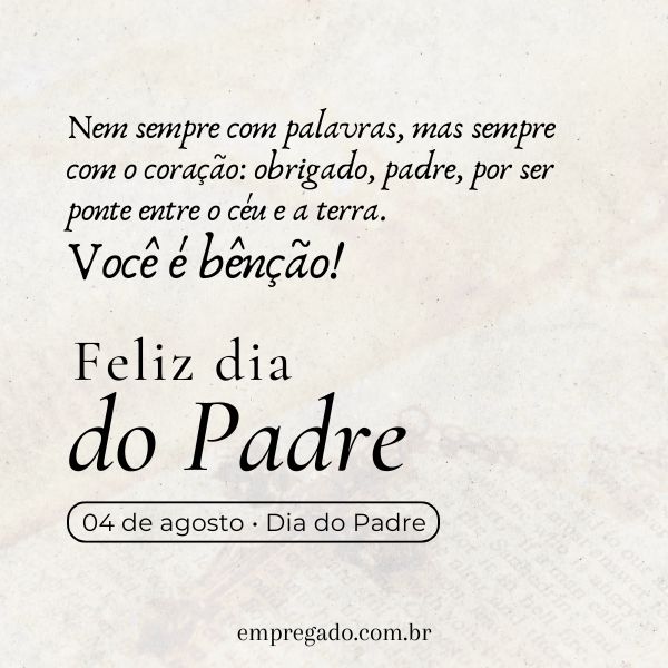 mensagem de despedida para padre