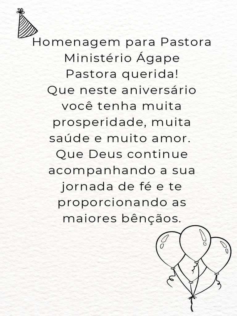 palavras para pastora