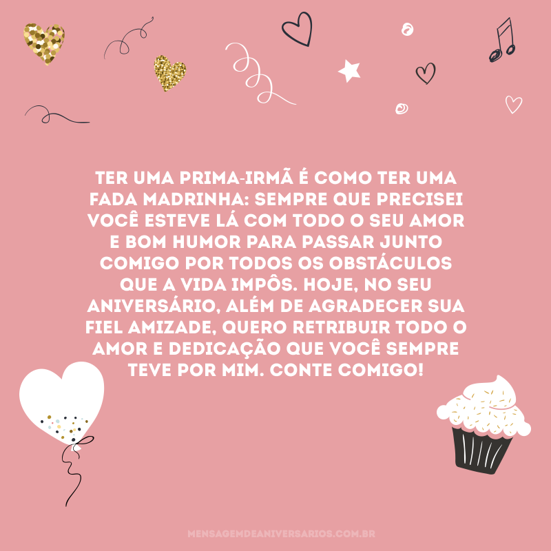 mensagem para prima querida
