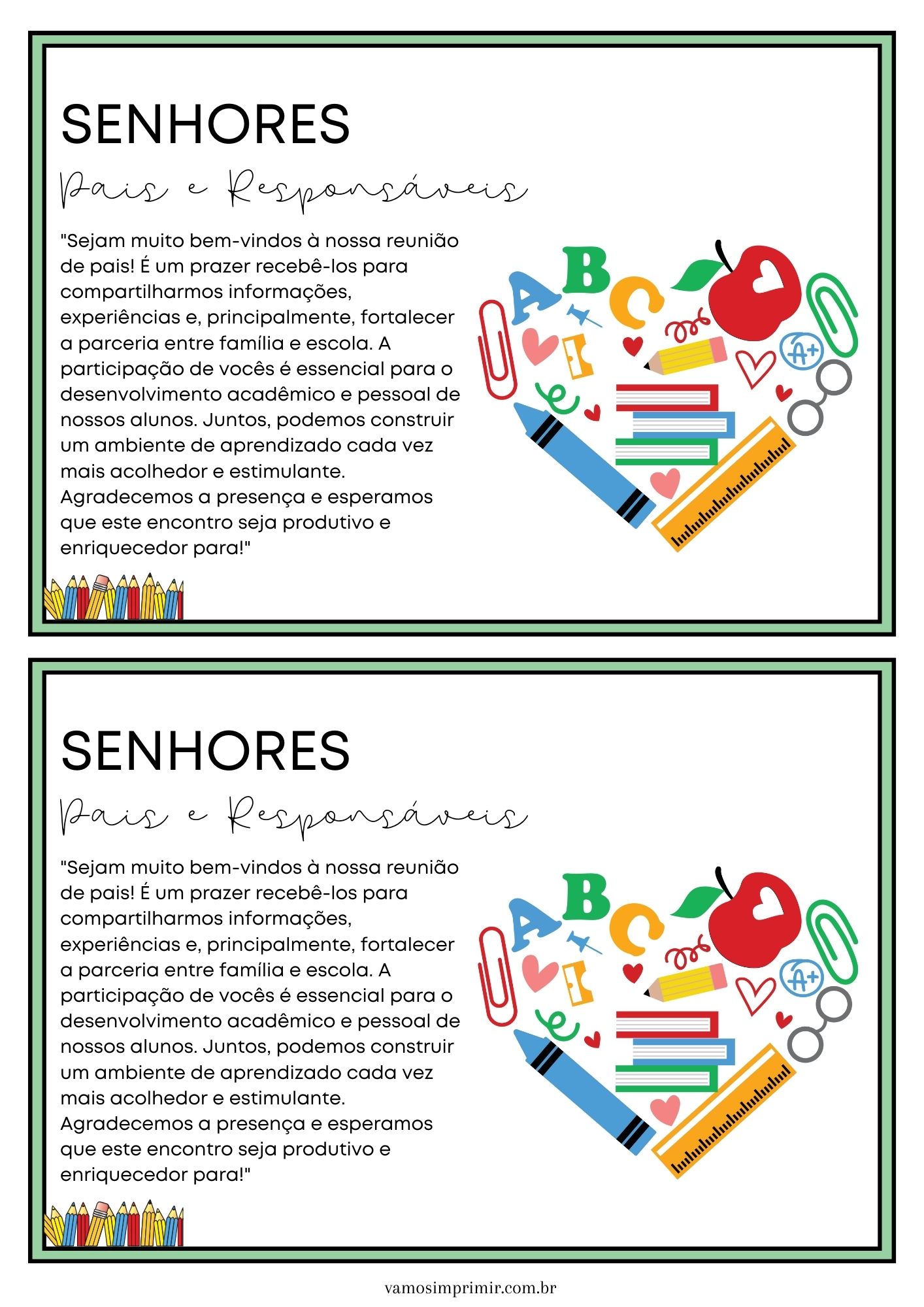 convite reunião de pais para imprimir