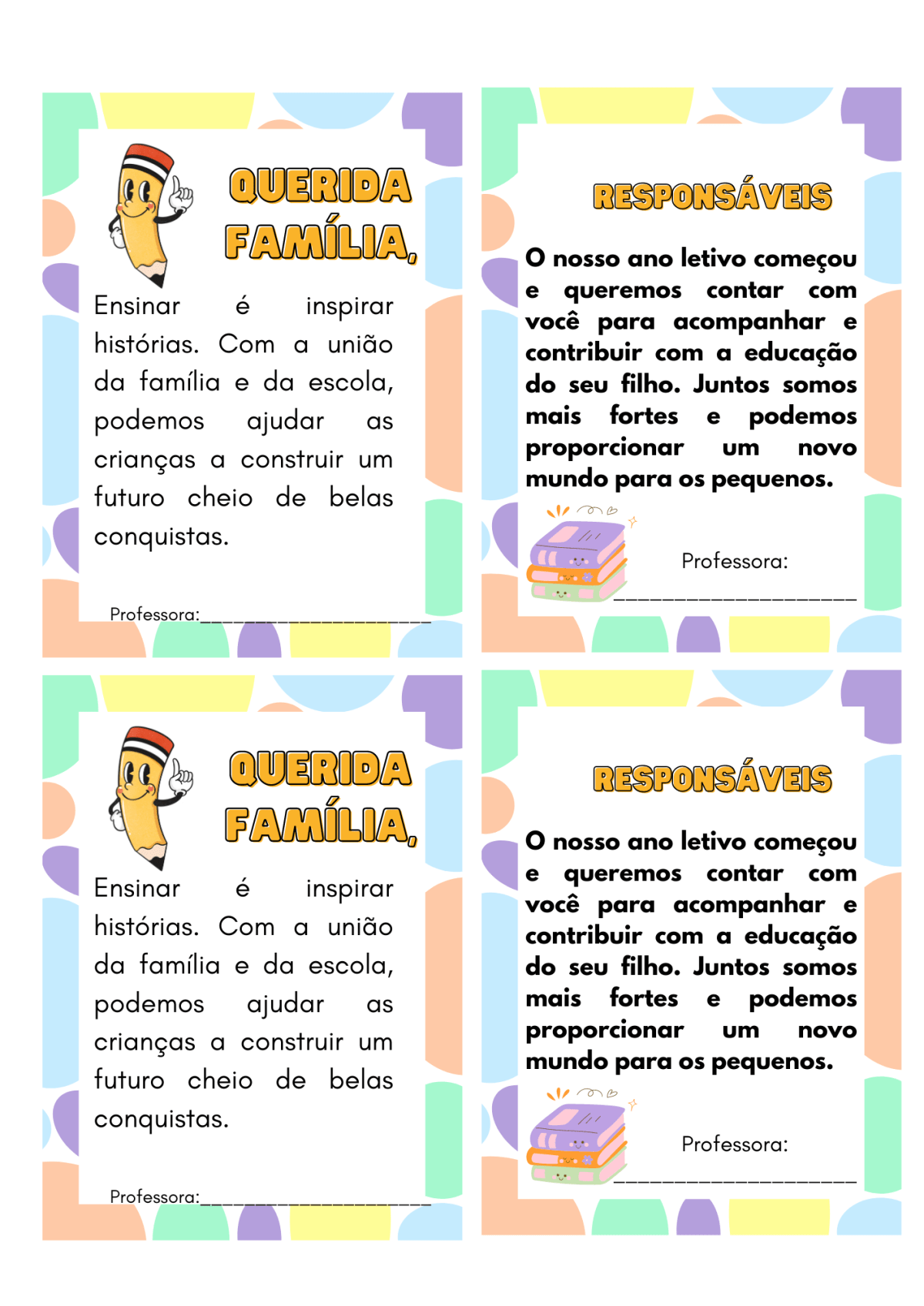 modelo de carta para reunião de pais
