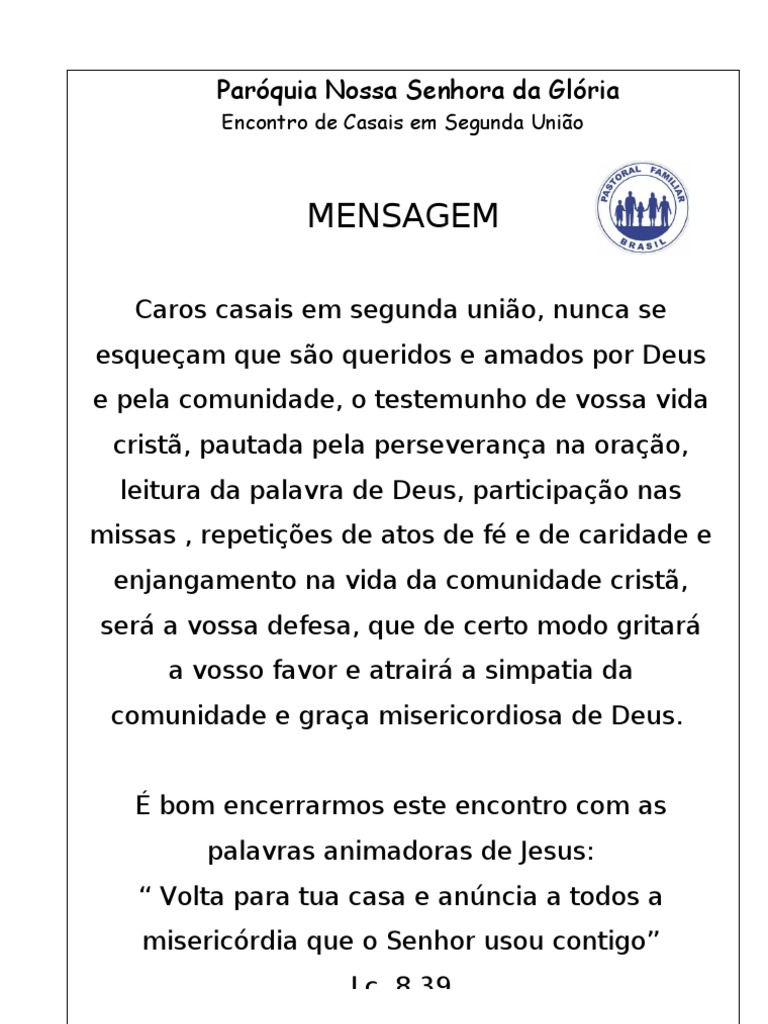 reflexões para o Encontro de Casais com Cristo