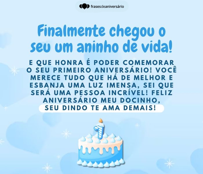parabéns 1 aninho