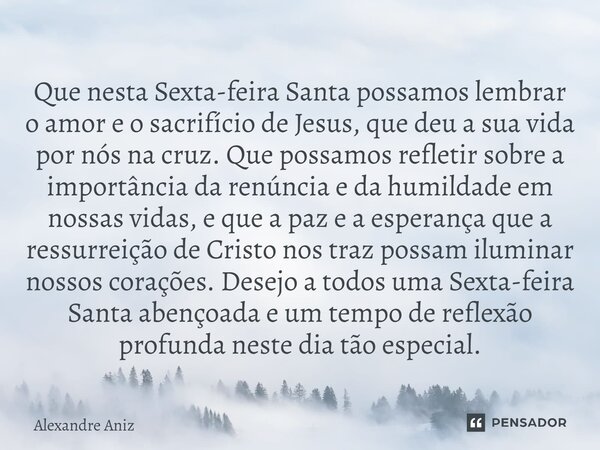 gratidão Sexta-feira Santa